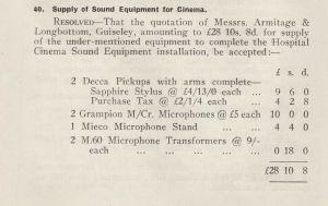 Supply Of Cinema Equipment July 1948 